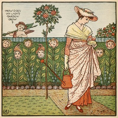 Wie wächst der Garten meiner Dame, aus Walter Cranes Malbuch, veröffentlicht 1889 von Walter Crane
